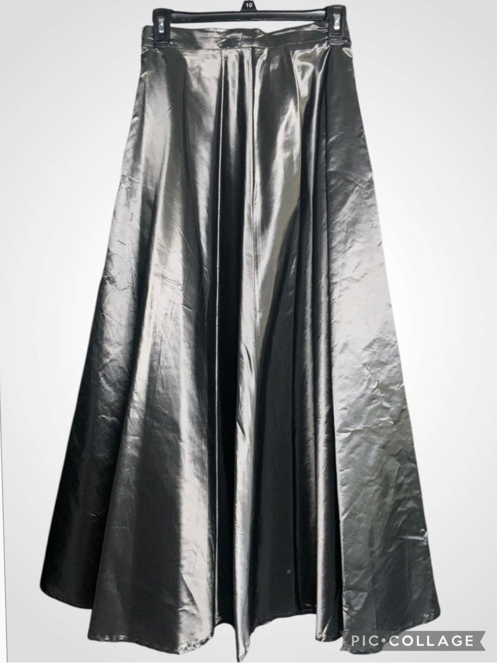 Allison Taylor Vintage Gun Metal Liquid Metallic Full Midi Skirt Size 8